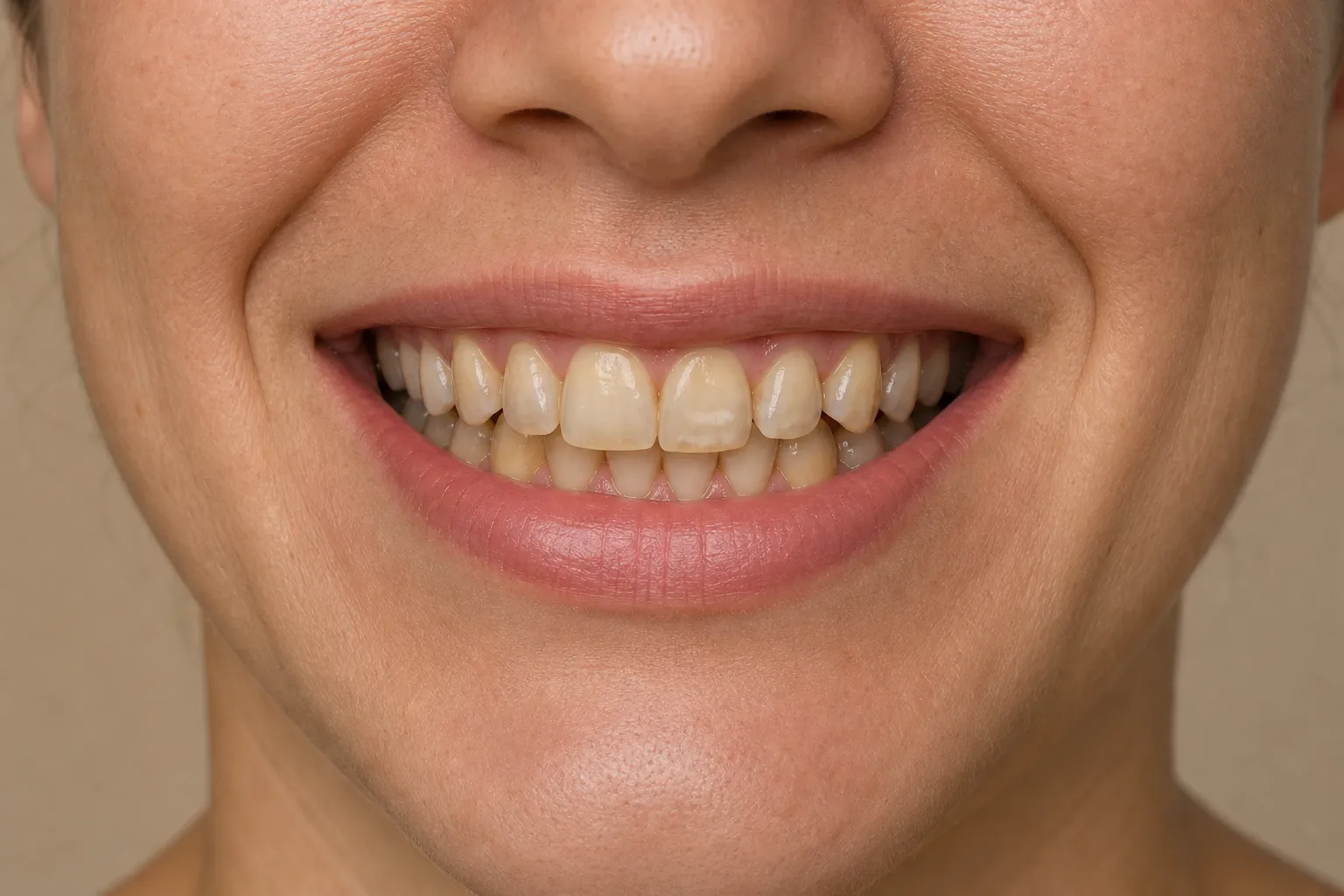 Patient's smile before veneer treatment